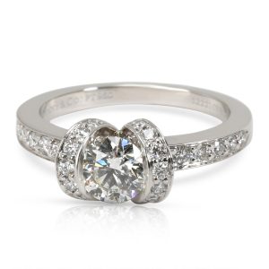 Tiffany Co Ribbon Diamond Engagement Ring in Platinum IVVS2 085 CTW Blue Topaz and Diamond Ring in 18K White Gold 042 CTW