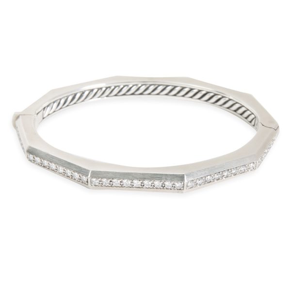 David Yurman Wellesley Faceted Diamond Bangle in Sterling Silver 081 CTW David Yurman Wellesley Faceted Diamond Bangle in Sterling Silver 081 CTW