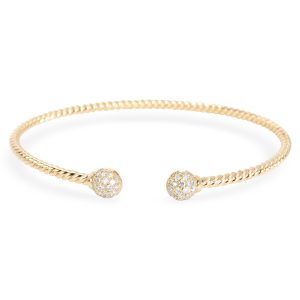 David Yurman Petite Solari Bead Diamond Bangle in 18K Yellow Gold 035 CTW Versace Jeans Couture Spring Summer Black