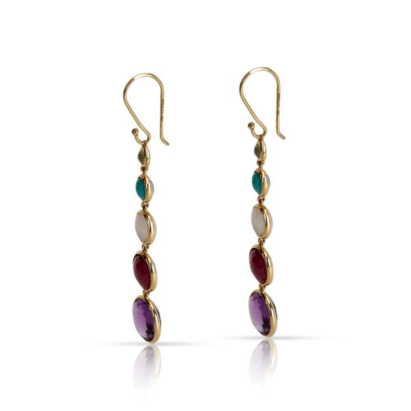 098627 sv Ippolita Ippolita Lollipop Lollitini Rainbow Earrings in 18K Yellow Gold