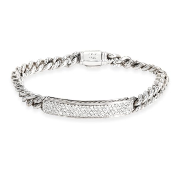 David Yurman Petite Pave ID Diamond Bracelet in Sterling Silver 062 CTW David Yurman Petite Pave ID Diamond Bracelet in Sterling Silver 062 CTW