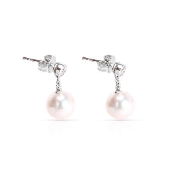 098653 sv e64907b6 804a 457a 934c 97fdaf6fd2b0 Mikimoto Classic 8mm Pearl Drop Diamond Earrings in 18KT White Gold 016 CTW