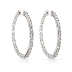 Inside Out Diamond Hoop Earrings in 14K White Gold 2 CTW Louis Vuitton Monogram Empreinte Nano Speedy Calf Bag Black