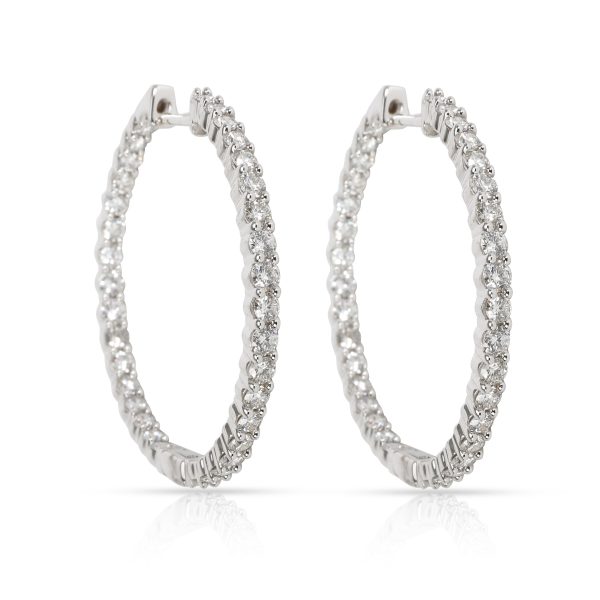 Inside Out Diamond Hoop Earrings in 14K White Gold 2 CTW Inside Out Diamond Hoop Earrings in 14K White Gold 2 CTW