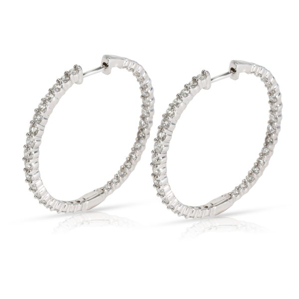 098660 sv b12af284 d97e 4629 a5b6 b0f69d611bf5 Inside Out Diamond Hoop Earrings in 14K White Gold 2 CTW