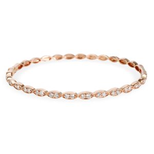 Milgrain Bezel Diamond Bangle in 14K Rose Gold 05 CTW Louis Vuitton Givessière GM Monogram Shoulder Bag Brown