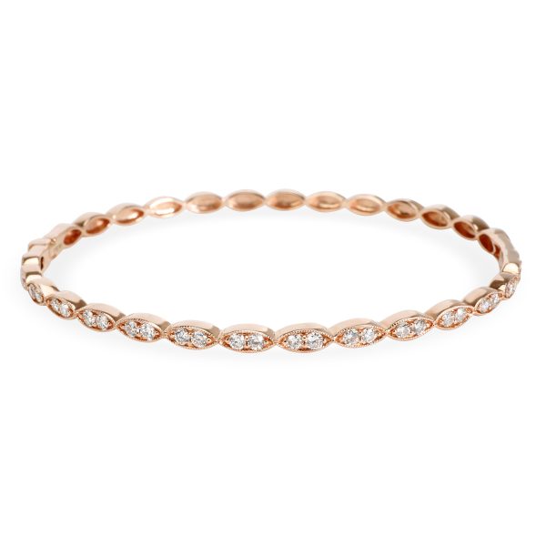 Milgrain Bezel Diamond Bangle in 14K Rose Gold 05 CTW Milgrain Bezel Diamond Bangle in 14K Rose Gold 05 CTW