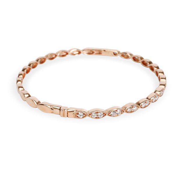 098665 sv 1d76f101 6f46 4e06 aa2f c398b14b9b70 Milgrain Bezel Diamond Bangle in 14K Rose Gold 05 CTW