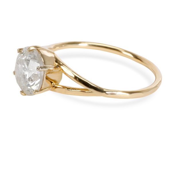 Engagement Ring Yellow Gold Solitaire Diamond Engagement Ring in 18K Yellow Gold H I4 130 CTW