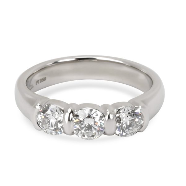 Tiffany Co Three Stone Diamond Ring in Platinum 071 CTW Tiffany Co Three Stone Diamond Ring in Platinum 071 CTW