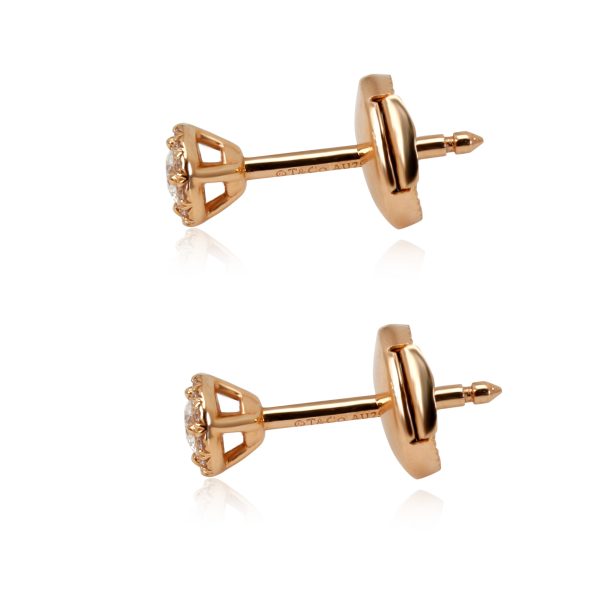 098708 sv ca2fadd6 eeec 41fe 9b72 8bade5e322c0 Tiffany Co Soleste Halo Diamond Stud Earring in 18K Rose Gold 017 CTW