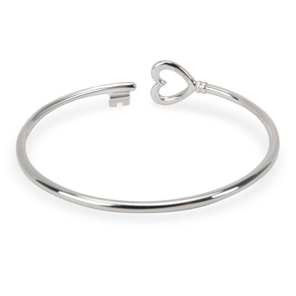 098750 bv Tiffany Co Key Wire Heart Bangle in 18K White Gold