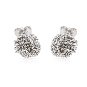 Tiffany Co Somerset Knot Stud Earrings in Sterling Silver Cart