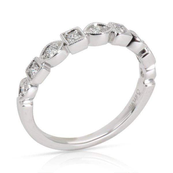 Rings Sylvie Milena Stackable Diamond Band in 14K White Gold 017 CTW