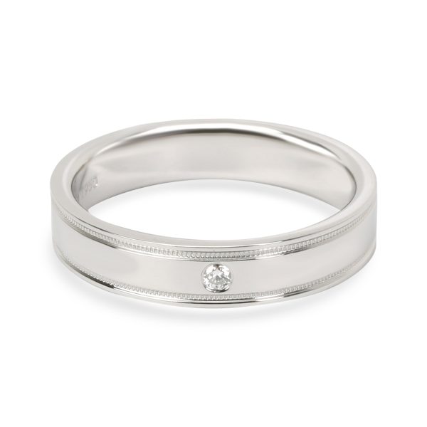 Rings Tiffany Co Double Milgrain Diamond Band in Platinum 4mm 002 CTW