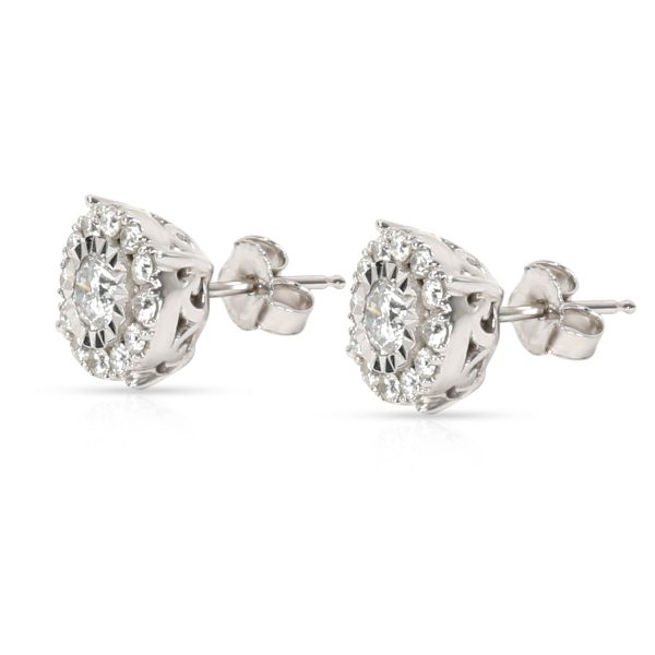 099082 sv Miracle Set Diamond Stud Earrings in 10K White Gold 055 CTW