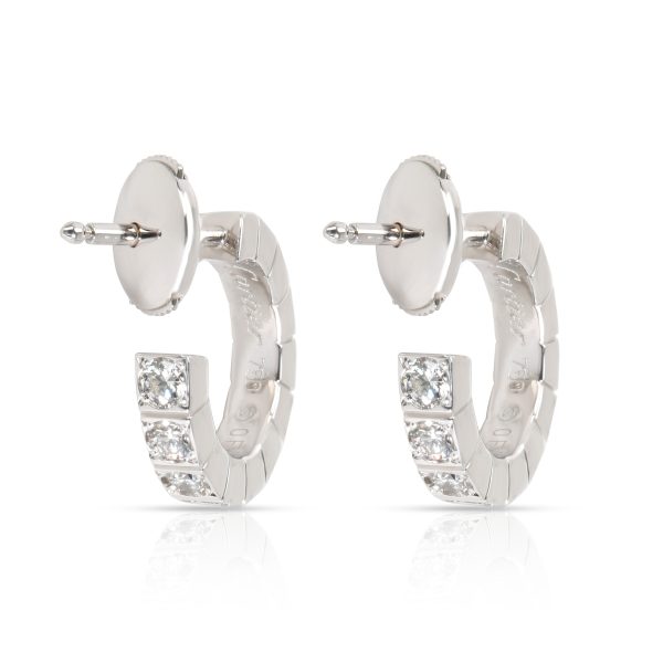 099113 bv Cartier Lanieres Hoop Earring in 18K White Gold 1 CTW