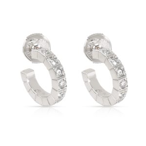 Cartier Lanieres Hoop Earring in 18K White Gold 1 CTW Cart