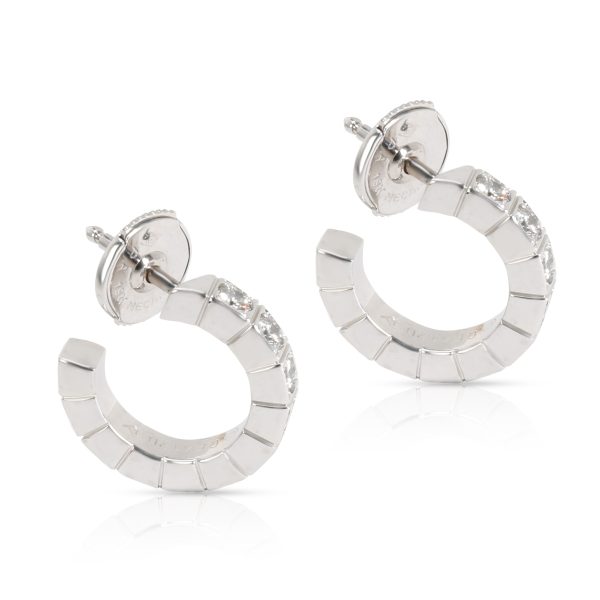 099113 sv Cartier Lanieres Hoop Earring in 18K White Gold 1 CTW