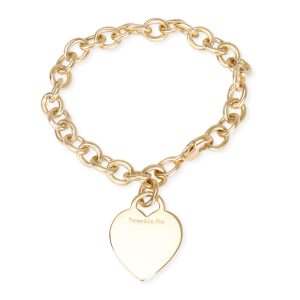 Tiffany Co Heart Tag Charm Bracelet in 18K Yellow Gold Louis Vuitton Petite Sac Plat Shoulder Bag