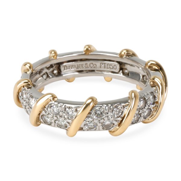 Tiffany Co Platinum 18K Yellow Gold Diamond Band Tiffany Co Platinum 18K Yellow Gold Diamond Band 78 CTW