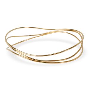 Tiffany Co Elsa Peretti 3 Row Wave Bracelet in 18K Yellow Gold Cart