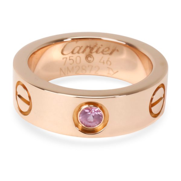 Rings Cartier Pink Sapphire Love Ring in 18K Rose Gold Size 46