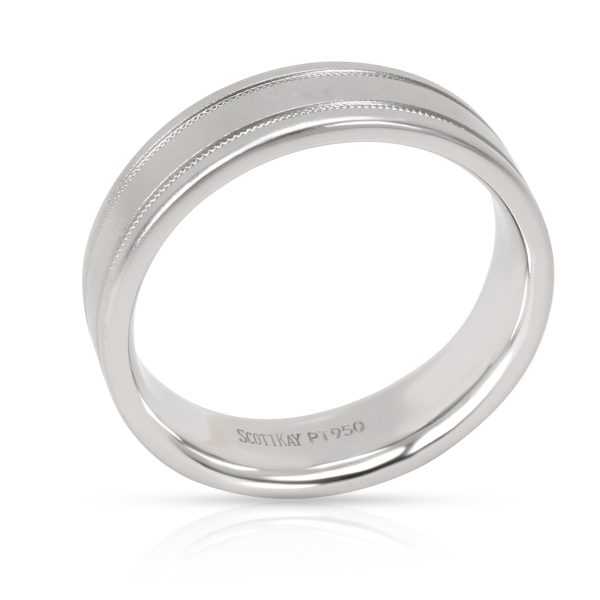 Mens Ring Platinum Scott K 6mm Satin Finished Mens Band in Platinum