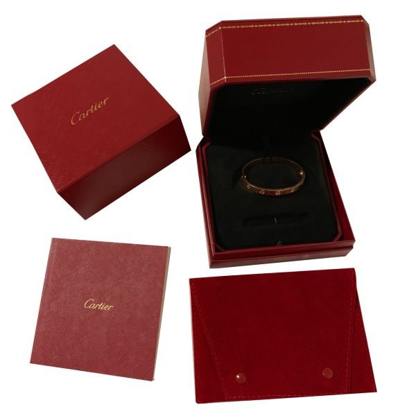 099315 box Cartier LOVE Bangle in 18K Rose Gold Size 16