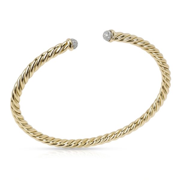 099430 pv David Yurman Cable Spira Diamond Bangle in 18K Yellow Gold 018 CTW