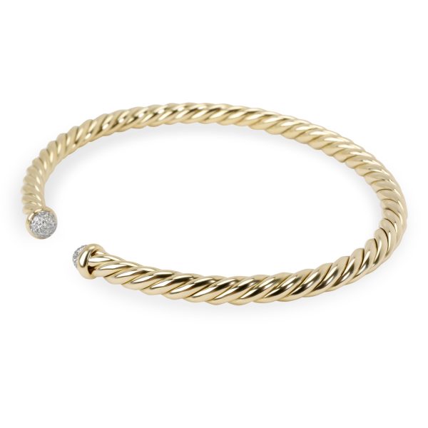 099430 sv David Yurman Cable Spira Diamond Bangle in 18K Yellow Gold 018 CTW