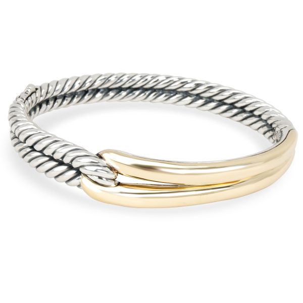 099439 sv David Yurman Labyrinth Single Loop Bangle in 18K Yellow GoldSterling Silver