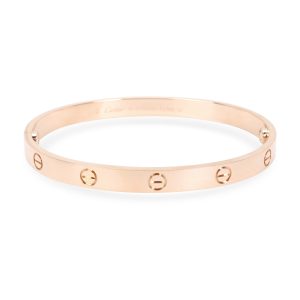 Cartier LOVE Bracelet in 18K Rose Gold Size 19 Louis Vuitton Mini Pochette Khaki Beige White