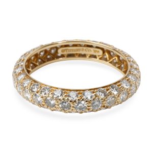 Tiffany Co Pave Diamond Eternity Band in 18K Yellow Gold 18 CTW Louis Vuitton Neverfull MM Monogram Empreinte Handbag Beige