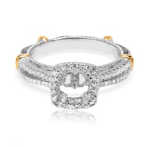 Verragio Diamond Engagement Ring Setting for a Cushion Center in 18K White Gold Cart