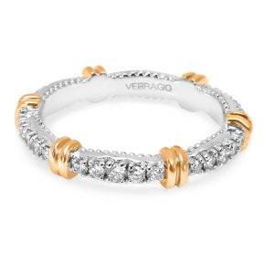 Verragio Diamond Eternity Wedding Band in 14K Two Toned Gold BOTTEGA VENETA Shoulder Bag Calf Leather Black