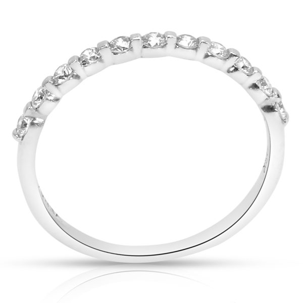 099547 pv Verragio Single Prong Diamond Wedding Band in 18K White Gold