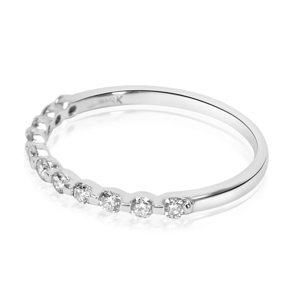 099547 sv Verragio Single Prong Diamond Wedding Band in 18K White Gold