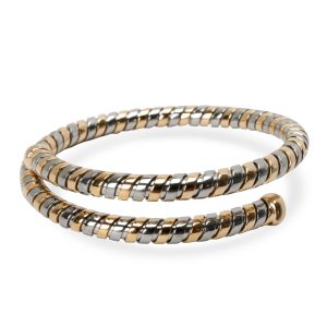 Bulgari Twist Bangle in 18K Yellow Gold Stainless Steel Chanel Black Quilted Lambskin Coco Lady Top Handle Flap Bag