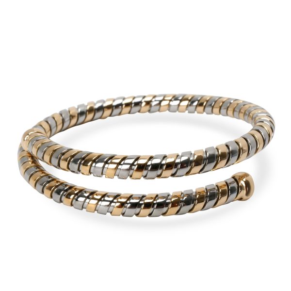 Bulgari Twist Bangle in 18K Yellow Gold Stainless Steel Bulgari Twist Bangle in 18K Yellow Gold Stainless Steel