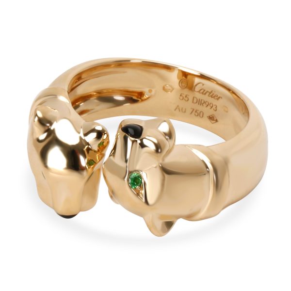 Rings Cartier Panthere Ring with Emerald Eyes and Onyx nose in 18K Yellow Gold