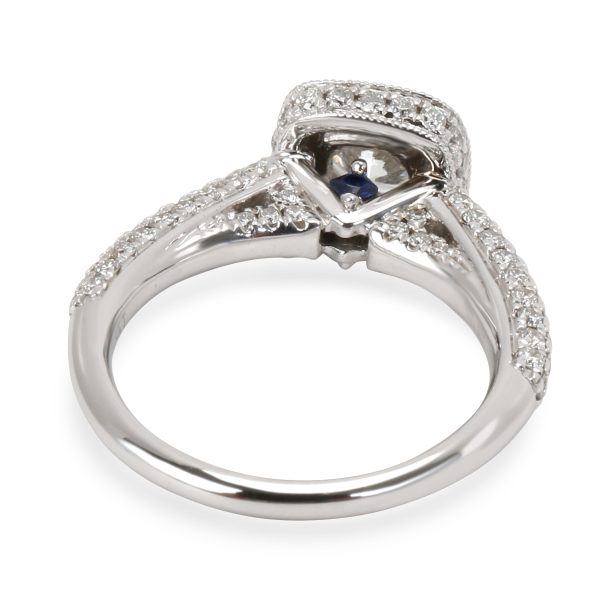 099661 bv Vera Wang Love Collection Halo Diamond Engagement Ring in 18K White Gold 17 CTW