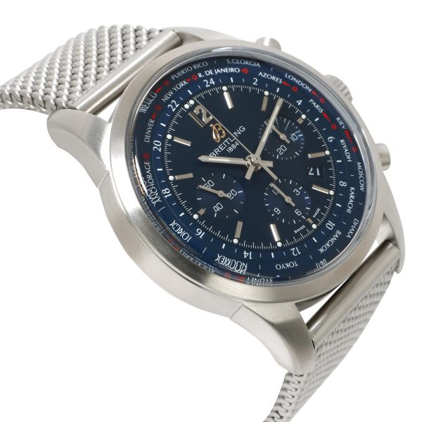 099704 rv Breitling Transocean Chronograph Unitime AB0510U9C879 Mens Watch in Stainless