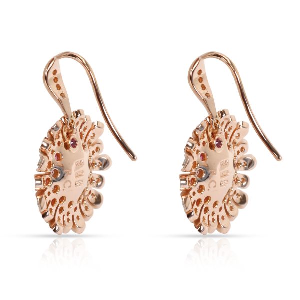 099799 bv c879cb9a 97e5 4e53 93b1 83bb20ff536e Roberto Coin Art Nouveau Floral Drop Diamond Earrings in 18K Rose Gold 058 CTW