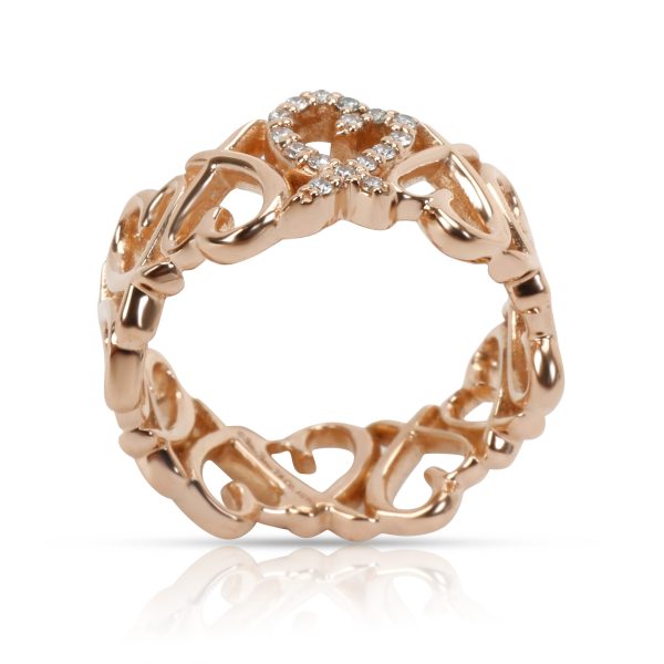 Band Rose Gold Tiffany Co Elsa Peretti Loving Heart Diamond Band in 18K Rose Gold 006 CTW