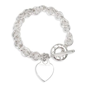 Tiffany Co Heart Toggle Bracelet in Sterling Silver Chanel Matelasse 23 Double Flap Chain Shoulder Bag Black