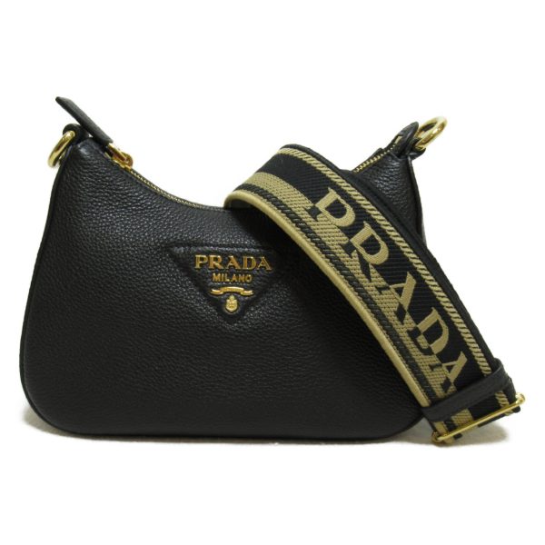 1 Prada Vitello Phenix Messenger Leather Series Black