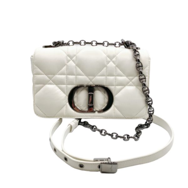 1 Dior Chain Shoulder Bag Lambskin White