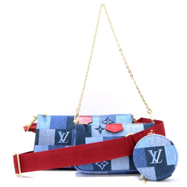 1 Louis Vuitton Milty Pochette Accessoire Shoulder Bag Denim Monogram Navy