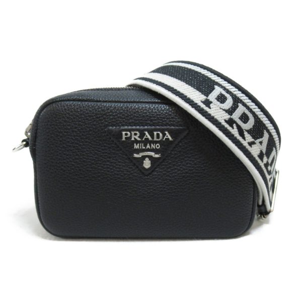 1 Prada Shoulder Bag Handbag Leather Black